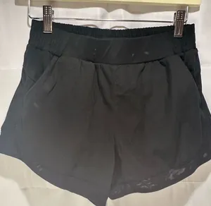 Lululemon Women’s Black Athletic Shorts No Tag, And No Drawstring thumbnail 1