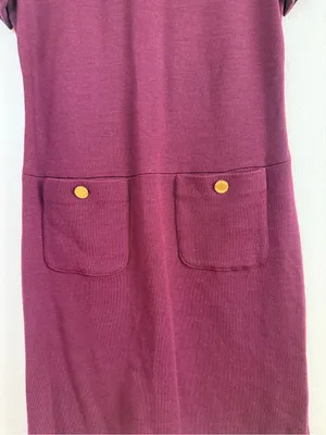 Tory Burch Anthea Burgundy Wool Blend Dress thumbnail 3