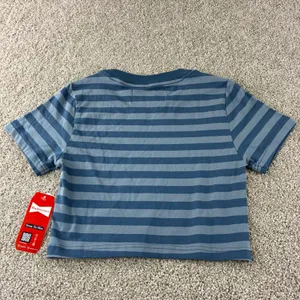 NWT‎ PacSun Budweiser Crop Top Striped Blue Graphic T Shirt Women's Size M thumbnail 6