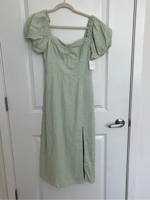 NEW Altar’d State Sage Green Midi / Maxi Dress Size Small NWT thumbnail 2