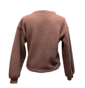 Madewell (Re)sourced Fleece Crop Cardigan Hot Cocoa size XS thumbnail 5