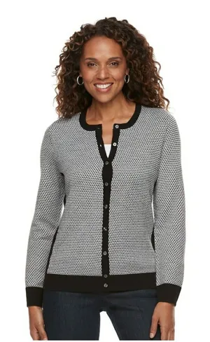Croft & Barrow Textured Extra Cozy Cardigan Sz S thumbnail 1