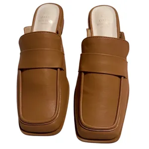 Oasis Society California Tan Vegan Leather Square Toe Block Heel Mules Size 10 thumbnail 10