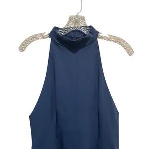 Zara Halter Mini Dress Navy Womens Size Large Sleeveless High Neck thumbnail 3