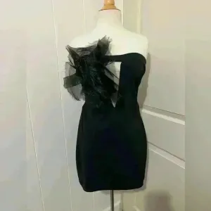 Katie May $250 Black‎ Mini Strapless Dress Prom Hoco Homecoming Witchy Whimsy thumbnail 2