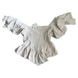 Free People Dreaming Peplum Top In Oatmeal thumbnail 2