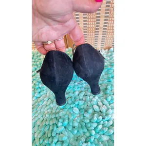 Beautyfeel black suede leather patent Mary Jane’s heels pumps shoes sz 39 (8) thumbnail 4