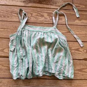 Stoney Clover Lane x Target green &white striped linen blend tank top size L thumbnail 1