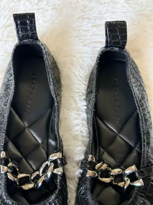 Aerosoles Snakeskin with Silver Chain Flats thumbnail 3