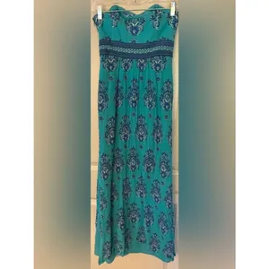Vineyard Vines Teal Tube Top Maxi Dress Women's Sz 2 thumbnail 2