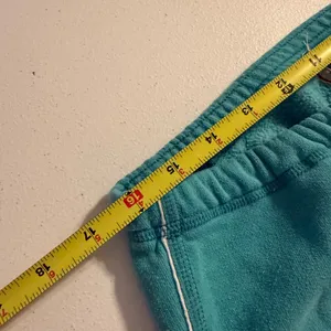 RARE VTG Y2K Hollister Capri Teal Large Cuffed Pants Blue Logo Women’s Blue thumbnail 4