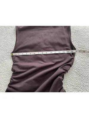 Quince Stretch Cotton Jersey Mock Neck Mini Dress Espresso Brown Sz M thumbnail 9