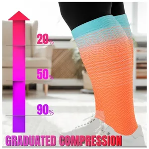 Unisex 20-30 mmHg Compression Socks 4XL Colorful Neon Gradient Medical 2 Pack‎ thumbnail 5