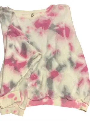 Free People Kelly Washed Tie Dye Two Piece Set Pink Grey Small EUC thumbnail 4