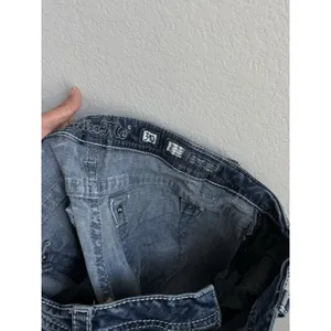 Miss Me Mid Rise Easy Bootcut Jeans 30 Blue Thick Stitch Bling Western Y2K Boho thumbnail 13