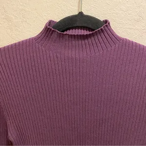 Aritzia Babaton Sculpt Knit Tie-Back Sweater In Dewberry Purple Size XS NEW thumbnail 2