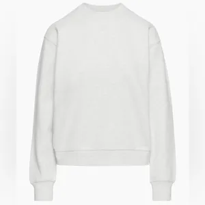 Aritzia Cozy Fleece Perfect Crew Sweatshirt in Heather Cloud White thumbnail 4