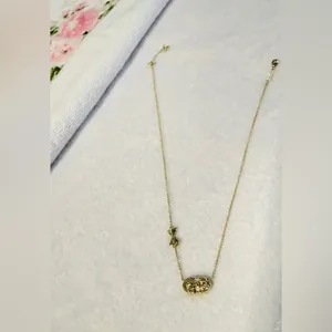 Kendra Scott x Love Shack Fancy Elisa Pink Bloom Floral Bow Necklace thumbnail 6