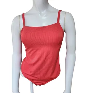 Kona Sol Stylish Ribbed Coral One-Piece Swimsuit (S) thumbnail 2