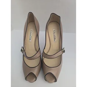 Oscar de la Renta Tan Peep-Toe Heels size 38.5 EUR / 8 US thumbnail 2