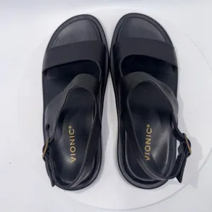 Vionic Madera Black Leather Slingback Platform Sandals Women's 8.5 Comfort Arch thumbnail 6