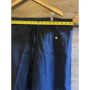 Allen Allen Linen Pants Plus 1XL Navy Blue Pockets Timeless Excellent thumbnail 3