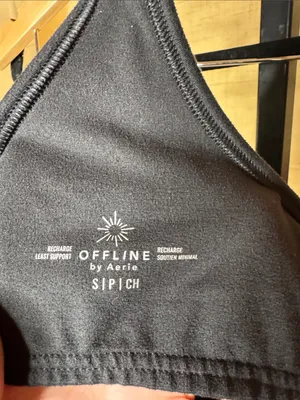 OFFLINE by Aerie The Hugger Longline Racerback Sports Bra Black Size Small thumbnail 5