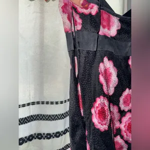 Trina Turk Black Tank with Pink Floral Design thumbnail 4
