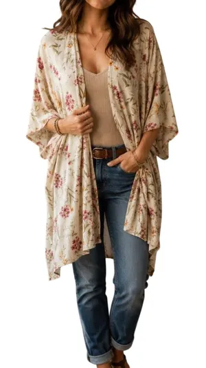 American Eagle floral kimono with bell sleeves Size S thumbnail 1