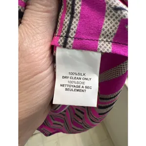 Trina Turk Dress Sz‎ 2 Women's Pink Black Silk Sheath Elegant Work Church Shirt thumbnail 4