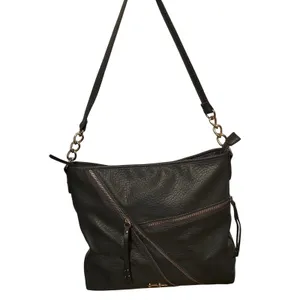 Jessica Simpson Baylinn Hobo Gray Faux‎ Leather Shoulder Bag Chain Strap thumbnail 2