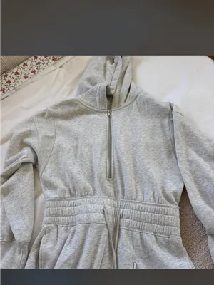 Gilly Hicks Heather Gray Hooded Zip-Up Jumpsuit thumbnail 2