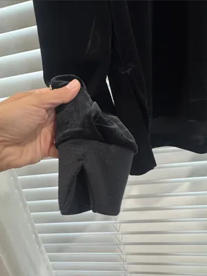 SPANX Black Velvet Zip-Up Pullover Jacket thumbnail 3