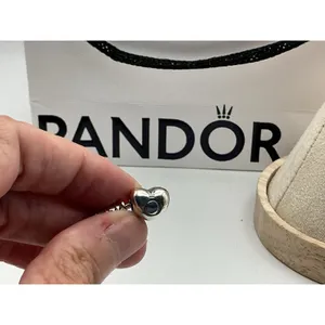Pandora Moments Heart Clasp Snake Chain Bracelet 590719 Sterling Silver 6" thumbnail 6