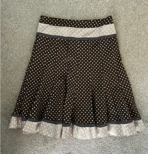 Vintage Brown Polka Dot Fit & Flare Midi Skirt thumbnail 1
