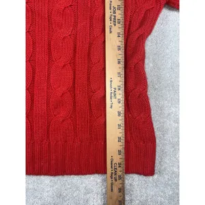 Lilly Pulitzer Sweater Womens Medium Cable Knit‎ Cashmere Pullover Outerwear Red thumbnail 5