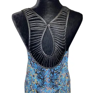 Free People Digital Damsel Floral Pixels Bodycon Strappy Dress in Neon Glow Sz M thumbnail 13