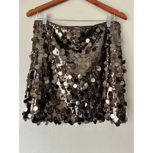 Ann Taylor Loft Brown Sequin Mini Skirt Size 12 thumbnail 12