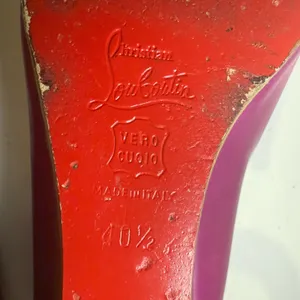 CHRISTIAN LOUBOUTIN Vintage Y2K Fuchsia Purple Peep-Toe Wedges Mesh Cutouts 40.5 thumbnail 8