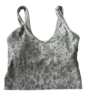 Lululemon White & Gray Align Light Support Crop Top Women Size 2 | 45-21 thumbnail 1