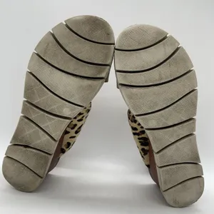 Diba True Womens 8 Sandals Bye Golly Wedge‎ Cheetah Cow Fur Leather Brown Gold thumbnail 6