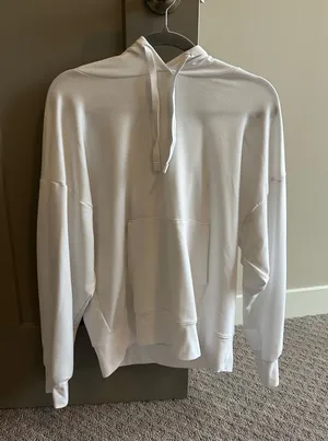 Alo White Hoodie Yoga Open Back thumbnail 1