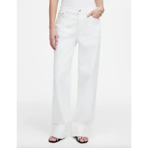 Madewell Low Slung Baggy Jeans Pure White Rigid Wide Leg Relaxed US 28 NWT thumbnail 2