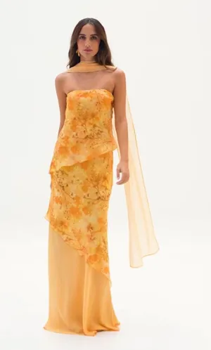 The Are Caroline Maxi Dress Yellow Size M thumbnail 1