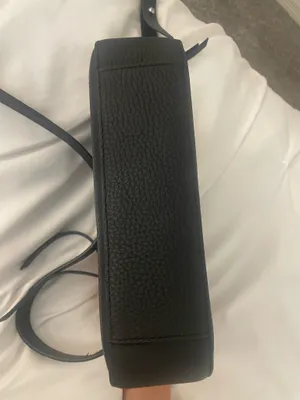 AllSaints Black Pebbled Leather crossbody camera bag thumbnail 5