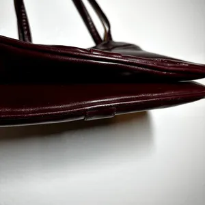 Vintage Shoulder Bag Purse Swivel Mirror Faux Patent Leather Red 12"x10"x3.5" thumbnail 4