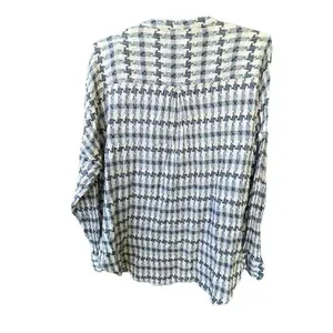 Lou & Grey LOFT houndstooth tie front cotton shirt thumbnail 5