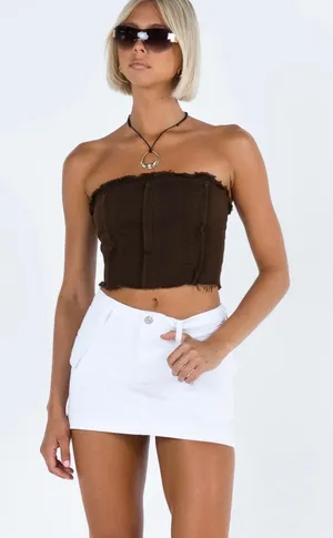 White Princess Polly Skirt Denim Cargo Zakai Mini thumbnail 1