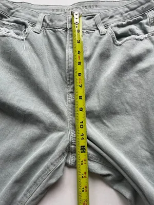 American Eagle Sz 14 Sage Green Womens Ripped High Rise Straight Mom Jeans thumbnail 6