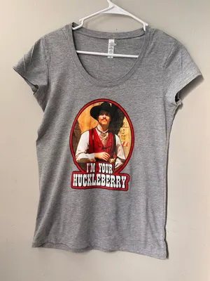 Bella + Canvas I’m Your Huckleberry Doc Holliday Graphic Tee Gray Size M thumbnail 1